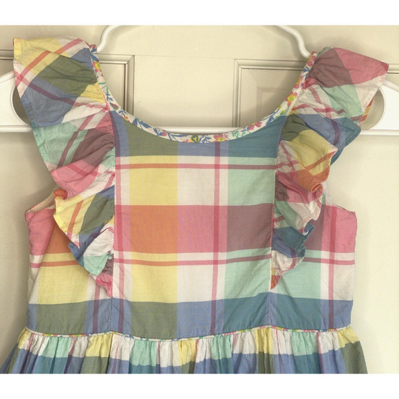 Tommy Bahama Ruffle Party Dress Girls Sz 7 100% Cotton Lined Preppy Classic - Picture 5 of 16